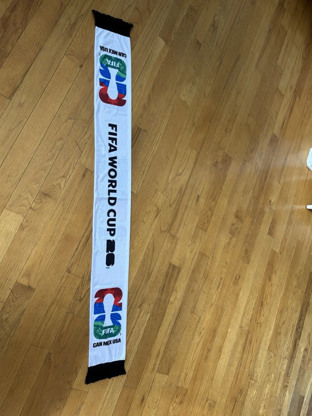 FIFA World Cup 2026 CAN MEX USA White Soccer Scarf Officially Licensed